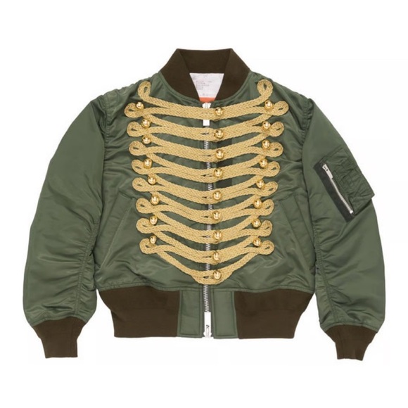Sacai Jackets & Blazers - Sacai Green and Gold Napoleon Bomber Jacket